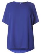 Dorothy Perkins Curve Cobalt Blue Pleat Back Top