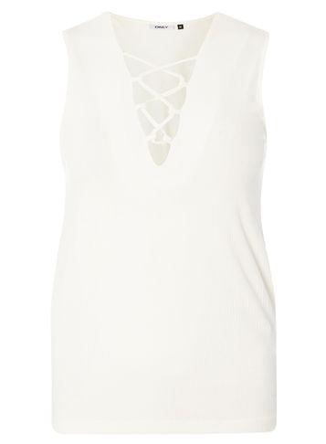 Dorothy Perkins *only White Lace Up Knitted Vest Top