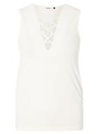 Dorothy Perkins *only White Lace Up Knitted Vest Top