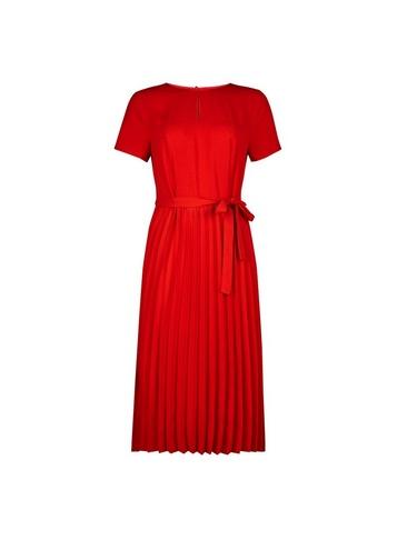 Dorothy Perkins Red Keyhole Pleated Midi Dress