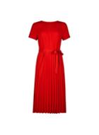 Dorothy Perkins Red Keyhole Pleated Midi Dress