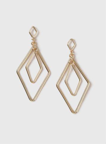 Dorothy Perkins Inner Diamond Drop Earrings