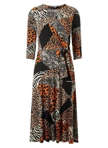 Dorothy Perkins *tall Multi Coloured Animal Print Skater Dress