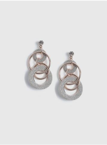 Dorothy Perkins Silver Glitter Ring Cluster Earrings