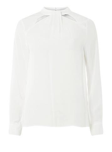 Dorothy Perkins Ivory Cut Out Long Sleeve Top