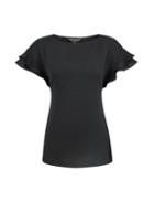Dorothy Perkins Black Ruffle Shoulder T-shirt