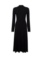 Dorothy Perkins Plain Black Shirred Midi Dress