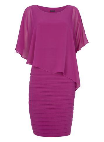 Dorothy Perkins *roman Originals Cerise Chiffon Layer Dress