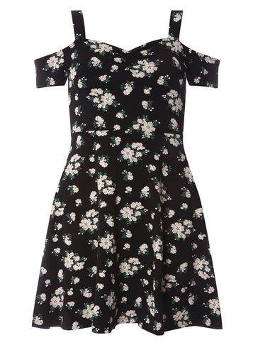Dorothy Perkins Petite Black Ditsy Jersey Dress