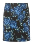 Dorothy Perkins Cobalt Floral Print Jacquard Mini Skirt
