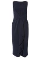 *luxe Navy Frill Manipulated Dress