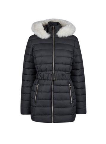 Dorothy Perkins *tall Black Short Luxed Padded Coat