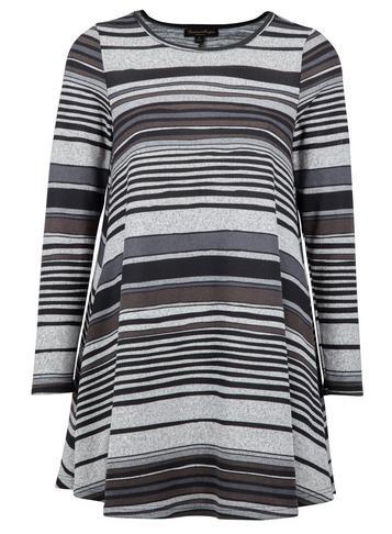 Dorothy Perkins *izabel London Grey Striped Swing Dress
