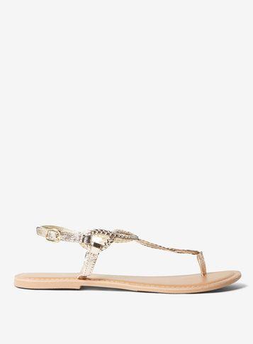 Dorothy Perkins Gold Leather 'farah' Sandals