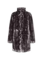 Dorothy Perkins *tall Grey Pelted Longline Fur Coat