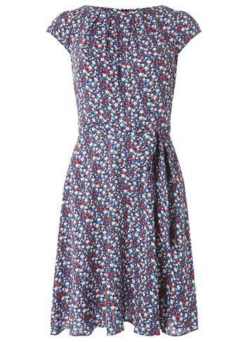 Dorothy Perkins *billie & Blossom Navy Ditsy Viscose Dress