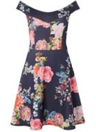Dorothy Perkins *scarlett B Navy Floral Print Bardot Dress