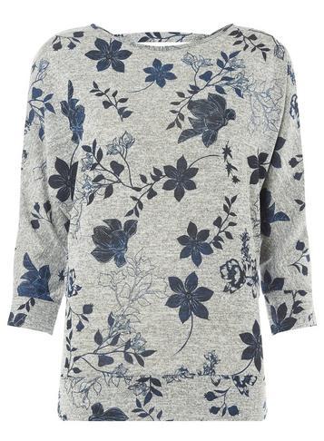 Dorothy Perkins *billie & Blossom Grey Floral Batwing Top