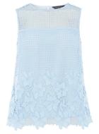 Dorothy Perkins Pale Blue Crochet Lace Shell Top