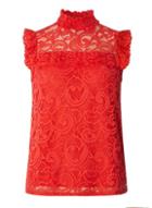 Dorothy Perkins Coral Sleeveless Lace Top