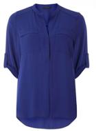 Dorothy Perkins Blue 2 Pocket Rollsleeve Shirt
