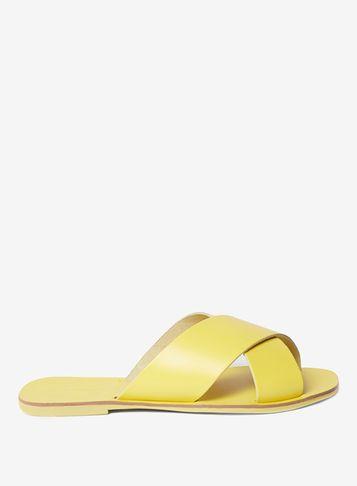 Dorothy Perkins Yellow Leather 'fearn' Mules