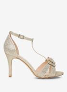 Dorothy Perkins *showcase Wide Fit Gold Sofia Bow Heel Sandals