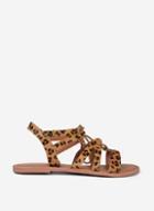 Dorothy Perkins Joy Animal Print Leather Lace Up Sandals