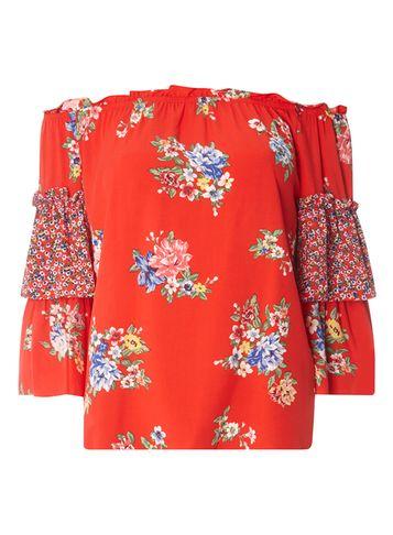 Dorothy Perkins Red Bloom Bardot Top