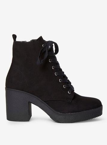 Dorothy Perkins Black 'andi' Lace Up Ankle Boots
