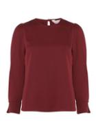 Dorothy Perkins Petite Burgundy Pearl Cuff Top