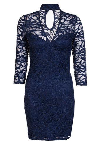 Dorothy Perkins *quiz Navy Lace Choker Dress