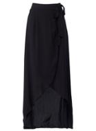 *izabel London Black Wrap Maxi Skirt