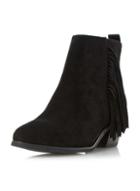 Dorothy Perkins *head Over Heels By Dune Black Pointed Fringed Boots