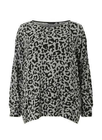 Dorothy Perkins *dp Curve Grey Leopard Print Brushed Batwing Top