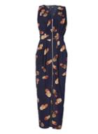 Dorothy Perkins *izabel London Navy Zip Front Midi Dress