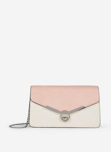 Dorothy Perkins Blush And Cream Twistlock Clutch Bag