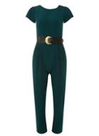 Dorothy Perkins Petite Green Belted Jumpsuit