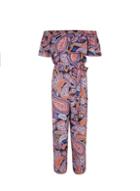 Dorothy Perkins *navy Paisley Print Bardot Jumpsuit