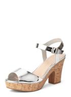 Dorothy Perkins Silver 'romana' Platform Wedge Sandals