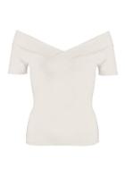 Dorothy Perkins *quiz Cream Bardot Short Sleeve Top