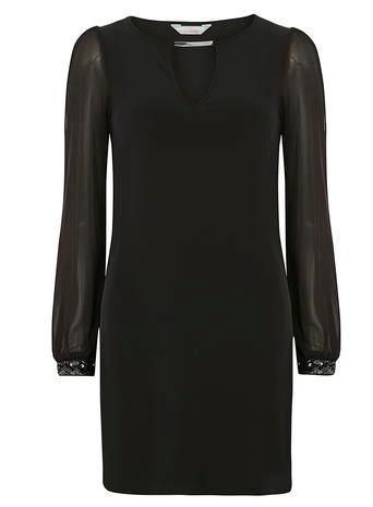 Dorothy Perkins Petite Black Embellished Dress