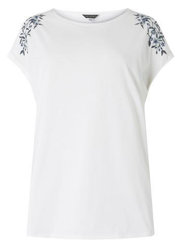 Dorothy Perkins *dp Curve White Embroidered T-shirt