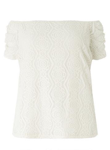 Dorothy Perkins *dp Curve Ivory Lace Bardot Top