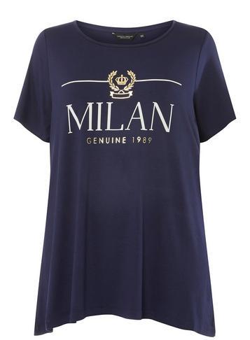 Dorothy Perkins *dp Curve Navy Milan Motif Print T-shirt