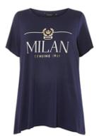 Dorothy Perkins *dp Curve Navy Milan Motif Print T-shirt