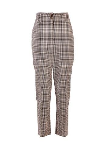 Dorothy Perkins Multi Colour Check Print Elastic Back Peg Trousers