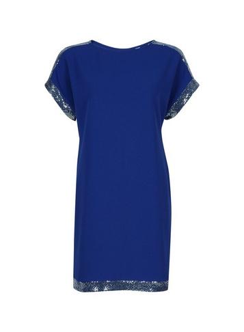 Dorothy Perkins Petite Cobalt Chainmail Shift Dress