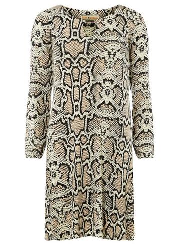 Dorothy Perkins *billie & Blossom Black Snake Print Bar Trim Shift Dress