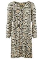 Dorothy Perkins *billie & Blossom Black Snake Print Bar Trim Shift Dress